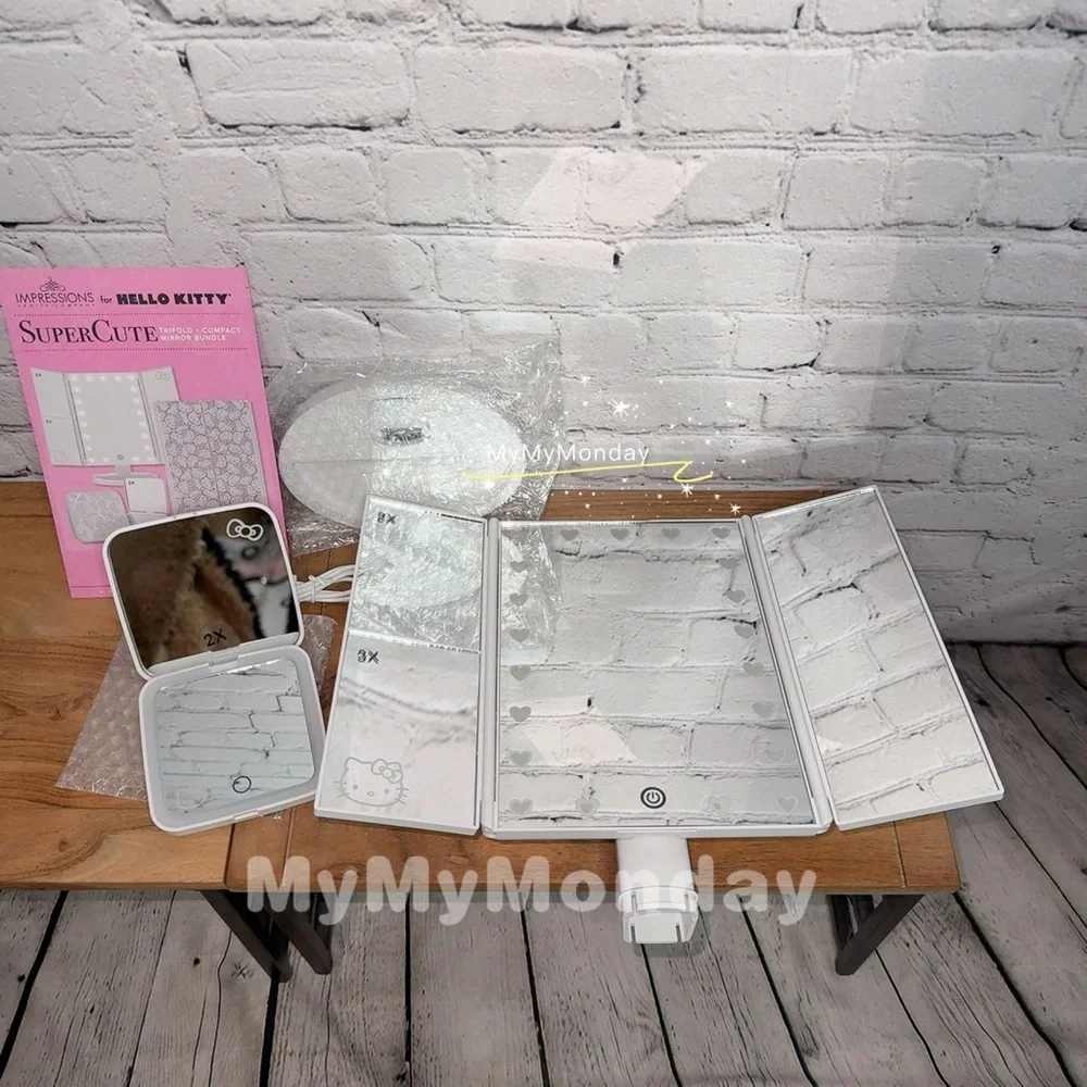 Impressions Hello Kitty Triflod Mirror And Compact Mirror Bundle - Picture 6 of 6
